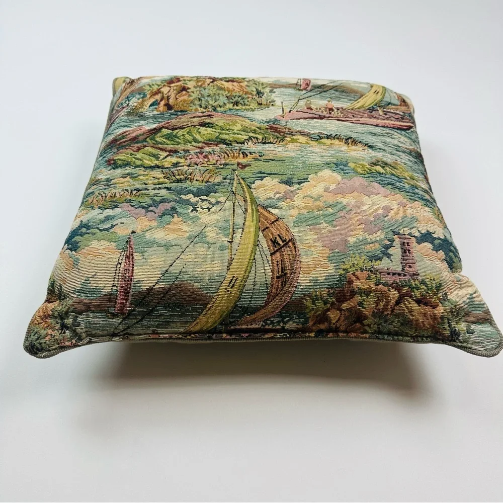 Vintage Sailing Tapestry Pillow